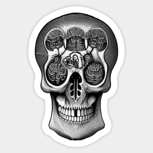 brain skull Sticker